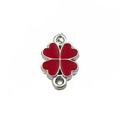 Коричневый Соединители ccb пластиковые ссылки, с эмалью, золотые, клевер, коричневые, 22x14.5x3 мм