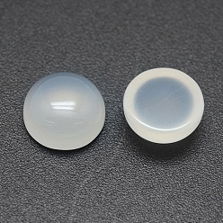 Natural Agate Natural White Agate Cabochons, Flat Round, 8x3~4mm