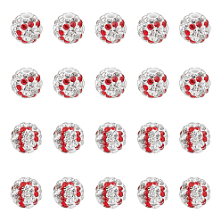 Claro 20Cuentas de diamantes de imitación de arcilla polimérica hechas a mano, rondo, Claro, 8 mm, agujero: 1.4~1.5 mm