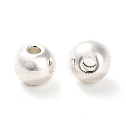 Silver Alloy Beads, Long-Lasting Plated, Round, Silver, 8x7mm, Hole: 2mm