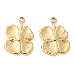 Золотой 304 прелести нержавеющей стали, ручная полировка, цветочный шарм, ионное покрытие (ip), золотые, 14.5x10.5x2 мм, отверстие : 1.4 мм