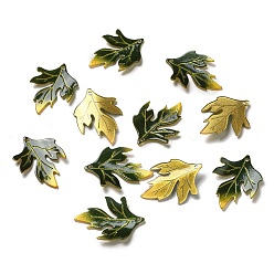 Темно-Зеленый Акриловые подвески, лист, темно-зеленый, 28~29x20~21x2~3 мм, отверстие : 1~1.4 мм