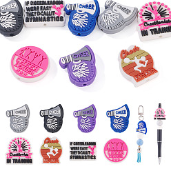 (52) Непрозрачная лаванда 8 шт. 8 стили ПВХ бусины тематические веселые пластиковые, разнообразные, разноцветные, 27.5~30.5x20.5~29.5x7.5~11 мм, отверстие : 2.2~2.5 мм, 1 шт / стиль