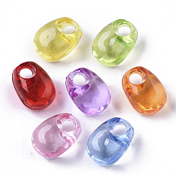 (52) Непрозрачная лаванда Прозрачные как пластиковые подвески, овальные, разноцветные, 15x10.5x10 мм, Отверстие : 3 мм , около 540 шт / 500 г