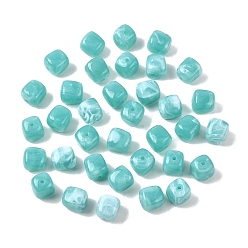 Светлый Морско-зеленый Непрозрачные акриловые бусины, имитация драгоценных камней, кубические, два тона, светло-зеленый, 17x15.5x15.5 мм, отверстие : 3 мм, 143 шт / 500 г