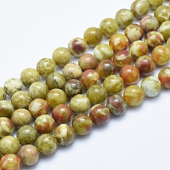Other Jade Natural Serpentine Jade Beads Strands, Round, 10~10.5mm, Hole: 1mm, about 25pcs/strand, 15.7 inch(40cm)
