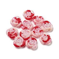 (123L) Белый крем непрозрачный блеск Светящиеся прозрачные кабошоны из смолы, светящийся в темноте цветок с блестками, огнеупорный кирпич, 8.5x9x4.5 мм