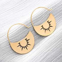 Солнце 304 из нержавеющей стали болтаться серьги, золотые, солнце, 27.5x25x1 мм