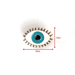Белый Брошь с эмалью из сплава сглаза, булавки с эмалью счастливых глаз, золотой свет, белые, 12x25 мм
