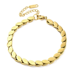 Настоящее золото 18K 304 браслеты-цепочки из нержавеющей стали с конским глазом для женщин, реальный 18 k позолоченный, 7-5/8 дюйм (19.3 см)