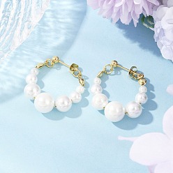 Настоящее золото 24K Серьги-гвоздики с подвесками и жемчугом-ракушкой, с 304 серьгами из нержавеющей стали, реальный 24 k позолоченный, 34x10 мм