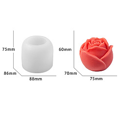 Белый Силиконовые формы для свечей своими руками, для изготовления свечей, цветок / роза, белые, 88x86x75 мм