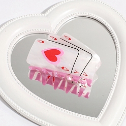 Playing Theme Милые заколки для волос с когтями из ацетата целлюлозы (смолы), аксессуары для волос для женщин девушка, старинный белый, игровая тема, 47x80 мм