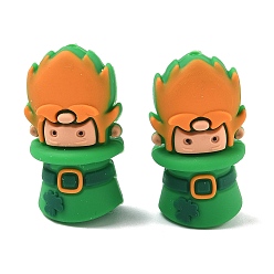 Human Силиконовые фокусные шарики, фокусные бусы, зелёные, человек, 32x18x17 мм, отверстие : 3 мм