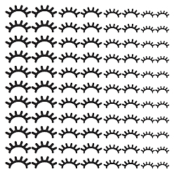 Black 2Bags Felt Craft Doll Eyelash, for DIY Doll Toys Puppet Plush Animal Making, Black, 11.5~21.5x24.5~44.5x1mm, 50pairs/style