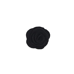 Black Non-woven Fabrics Cabochons, for Garment Accessory, Flower, Black, 40mm