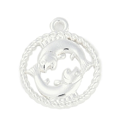 Рыбы Подвески из сплава «двенадцать созвездий», Рыбы, 22.5x19x2.5 мм, отверстие : 1.8 мм