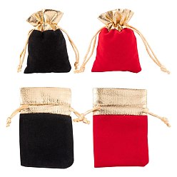 (52) Непрозрачная лаванда 40шт 2 цвета прямоугольный бархатный мешочек для ювелирных изделий, разноцветные, 9x7 см, 20 шт / цвет