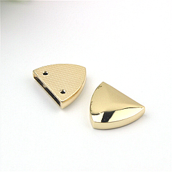 Light Gold Застежка-молния для сумки из сплава, аксессуары для замены хвоста молнии сумки, треугольные, золотой свет, 2.4x2.7 см, Внутренний диаметр: 0.75x2.4 cm