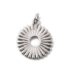 Плоский Круглый Латунные подвески, долговечный, без свинца и без кадмия, стойки покрытие, с целью перехода в кольце, плоско-круглые, 18x15.5x1.5 мм, отверстие : 3 мм