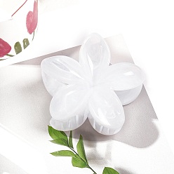 Белый Заколки для волос с когтями из смолы, аксессуары для волос для женщин и девочек, цветок, белые, 85x75 мм