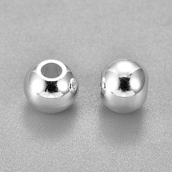 Серебро 201 из нержавеющей стали бусы, рондель, серебряные, 8x6.5 мм, отверстие : 3.5 мм