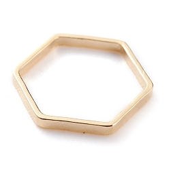Real 24K Gold Plated Brass Linking Rings, Long-Lasting Plated, Hexagon, Real 24K Gold Plated, 11x10x1mm, Inner Diameter: 9x9mm