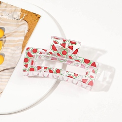 Арбуз Пластиковые заколки-коготь для волос для женщин и девочек, арбуз, 85x48x40 мм