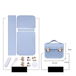 Светлый Стально-синий Набор мини-сумок для наушников своими руками, включая материалы сумки из искусственной кожи, с железными застежками, светло-стальной синий, 8x10.5x4.5 см