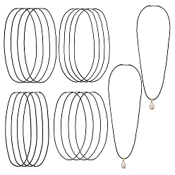 Черный 16 шт. 4 стили круглое плетеное вощеное ожерелье из шнура, с медными застежками, платина, чёрные, 16.22~22.01 дюйм (41.2~55.9 см), 4 шт / стиль