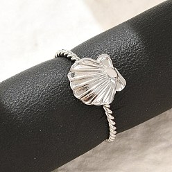 Нержавеющая Сталь Цвет Оболочка 304 открытые манжеты из нержавеющей стали для женщин, цвет нержавеющей стали, оболочкой: 10x10 mm, внутренний диаметр: регулируемый