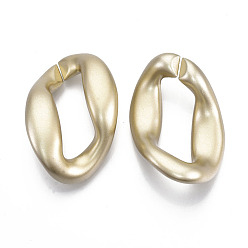 Gold Spray Painted CCB Plastic Linking Rings, Quick Link Connectors, For Jewelry Curb Chains Making, Twist, Gold, 51x34.5x15mm, Inner Diameter: 11x34mm