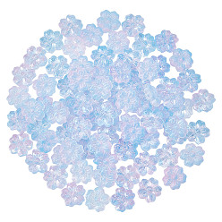 лаванда 100 прозрачные стеклянные бусины, сакура, металла обвитые, лаванда, 13x13.5x6 мм, отверстие : 1 мм