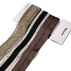 Коричневый 9 ярдов 3 стилей полиэфирной ленты, для поделок своими руками, бантики для волос и украшение подарка, карамельная цветовая палитра, кофе, 1~1-1/8 дюйм (25~28 мм), около 3 ярдов / стиль