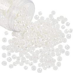 Creamy White ABS Plastic Imitation Pearl European Beads, Large Hole Beads, Rondelle, Creamy White, 8x6mm, Hole: 4mm, 500pcs/box
