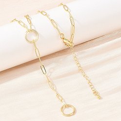 Настоящее золото 18K Латунные цепочки-скрепки и лариаты, с круглыми кольцами, долговечный, стойки покрытие, без свинца и без кадмия, реальный 18 k позолоченный, 16.54 дюйм (42 см)