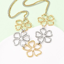 Золотой & Цвет Нержавеющей Стали 304 двухцветные ожерелья-нагрудники из нержавеющей стали для женщин, без свинца, без кадмии и без никеля, золотые и нержавеющая сталь цвет, 17.13 дюйм (43.5 см)