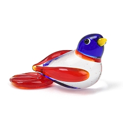 Rouge Figurine d'oiseau en verre filé faite à la main, décorations de bureau et de maison, rouge, 40x20x22mm