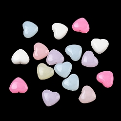 (52) Непрозрачная лаванда Пластиковые шарики, имитация желе, сердце, разноцветные, 7.5x9x4.5 мм, отверстие : 1.4 мм, Около 2631 шт / 500 г