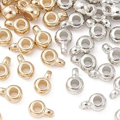 Platinum & Light Gold 60шт 2 стили пластиковые трубки ccb поручни, петля под залог, рондель, платина и светлое золото, 9x4~6x4.5~6 мм, отверстие : 1.5~2.8 мм, внутренний диаметр: 3 мм, 30 шт / стиль