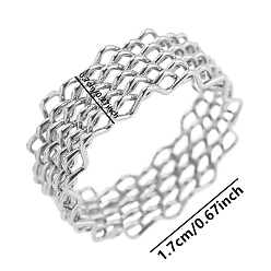 Нержавеющая Сталь Цвет Не тускнеющие полые 304 кольца из нержавеющей стали с широкими полосами, цвет нержавеющей стали, 7 мм, внутренний диаметр: 17 мм