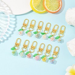 (52) Непрозрачная лаванда 12шт. акриловые цветочные подвесные украшения, с поворотными застежками сплава, разноцветные, 50 мм