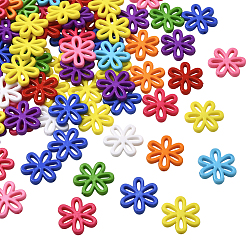 (52) Непрозрачная лаванда 80 непрозрачные акриловые бусины, цветок, разноцветные, 31x28x4.5 мм, отверстие : 1.5 мм