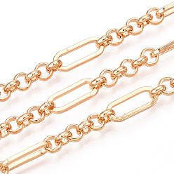 Light Gold Железные овальные звенья, несварные, с катушкой, золотой свет, 12x5x1 мм, около 32.81 футов (10 м) / рулон