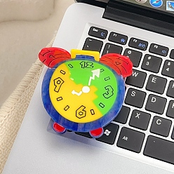 Разноцветный Заколки для волос с когтями из ацетата целлюлозы (смола), часы, красочный, 71x70 мм