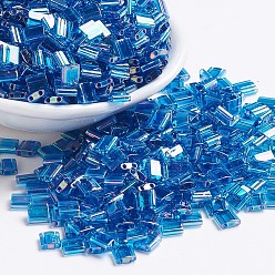 (TL291) Transparent Capri Blue AB Миюки тила бусины, японский бисер, 2-луночное, (TL 291) прозрачный капри синий аб, 5x5x1.9 мм, отверстие : 0.8 мм, Около 118 шт / 10 г