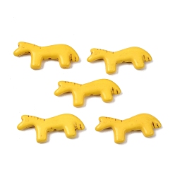 Желтый Синтетические бирюзовые бусины, лошадь, окрашенные, желтые, 12.5~13x28.5~29x4~4.5 мм, отверстие : 1.2 мм