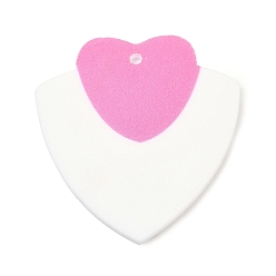 Белый Непрозрачные акриловые подвески, шарма сердца, белые, 39.5x38x2.5 мм, отверстие : 1.5 мм