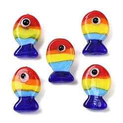 Fish Бусины лэмпворк , красочный, рыба, 20x13 мм