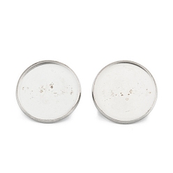 Нержавеющая Сталь Цвет Устойчив к потускнению 304 оправа для кабошонов из нержавеющей стали, плоско-круглые, цвет нержавеющей стали, 17.5x6.5 мм, внутренний диаметр: 16 мм, штифты : 0.6 мм